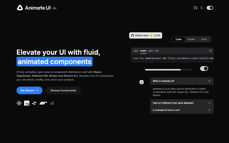 Animate UI: 动效组件即插即用