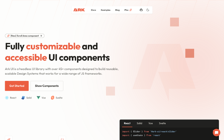 Ark UI: 跨框架组件库