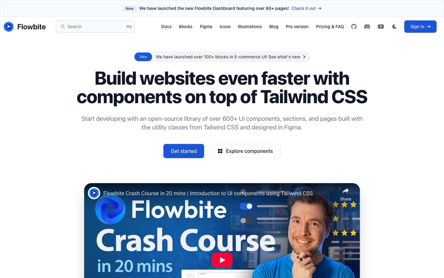 Flowbite: Tailwind组件库