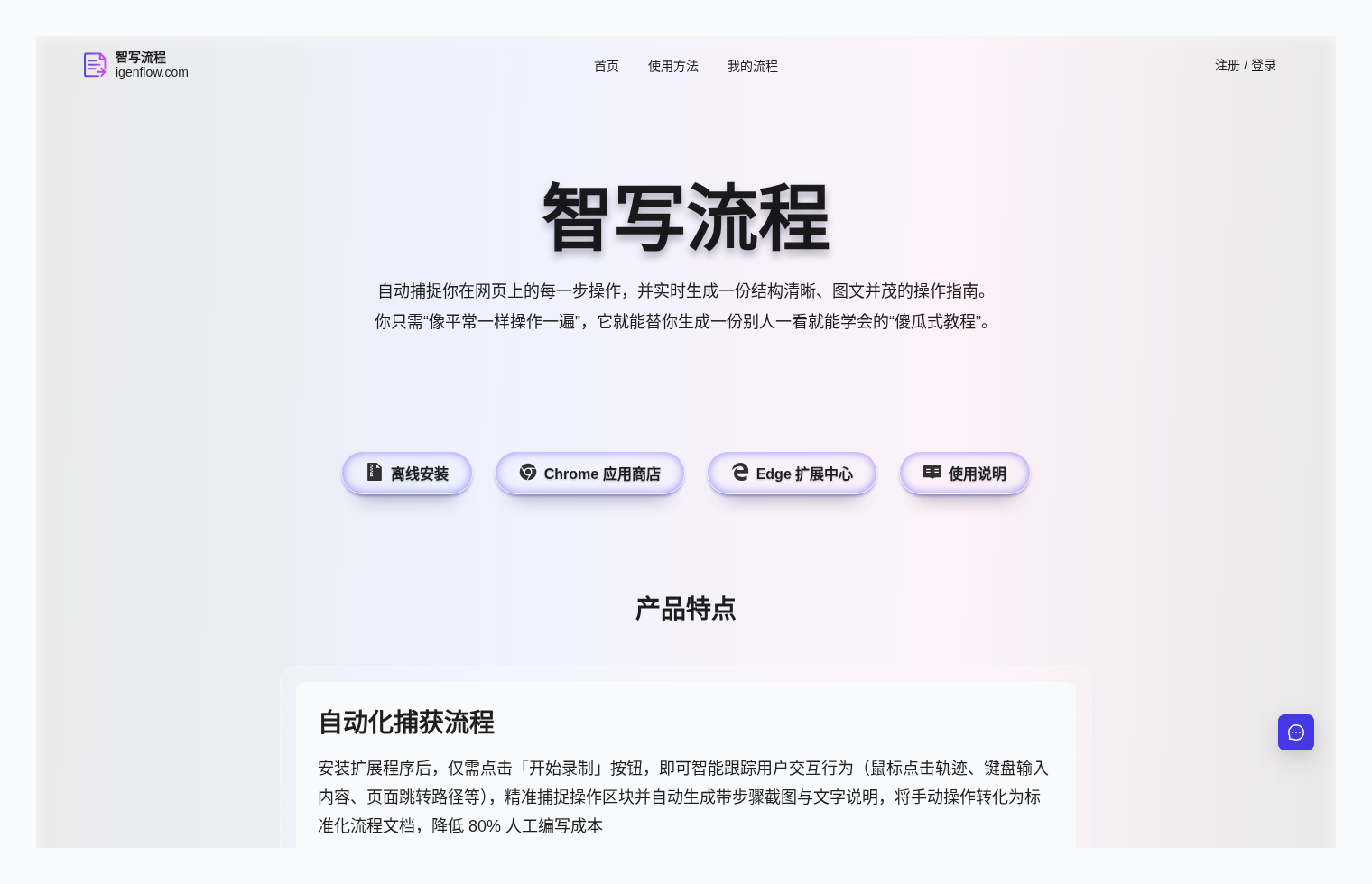 智写流程：操作录制自动生成教程