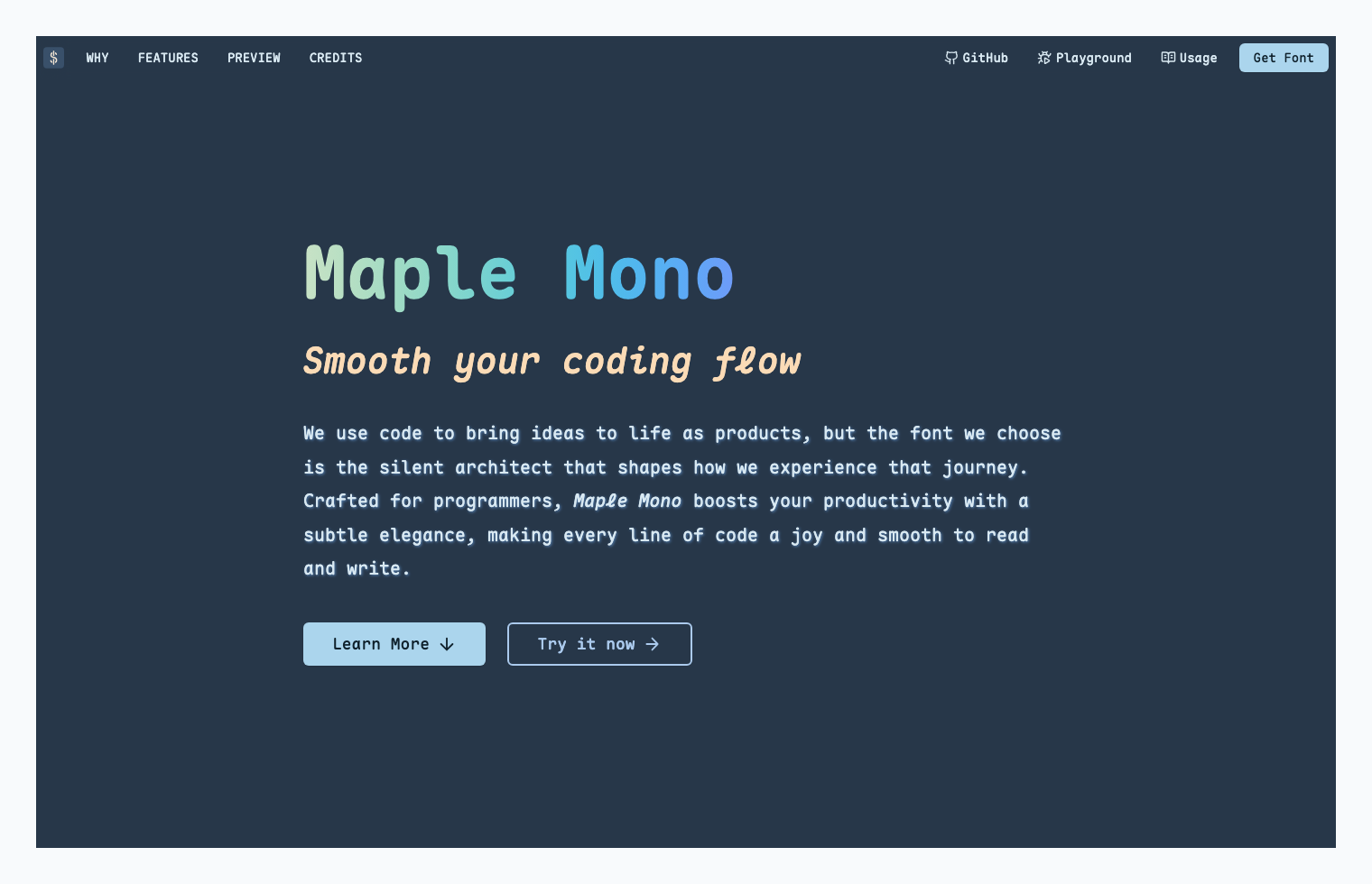 Maple Mono：程序员专属的优雅等宽字体