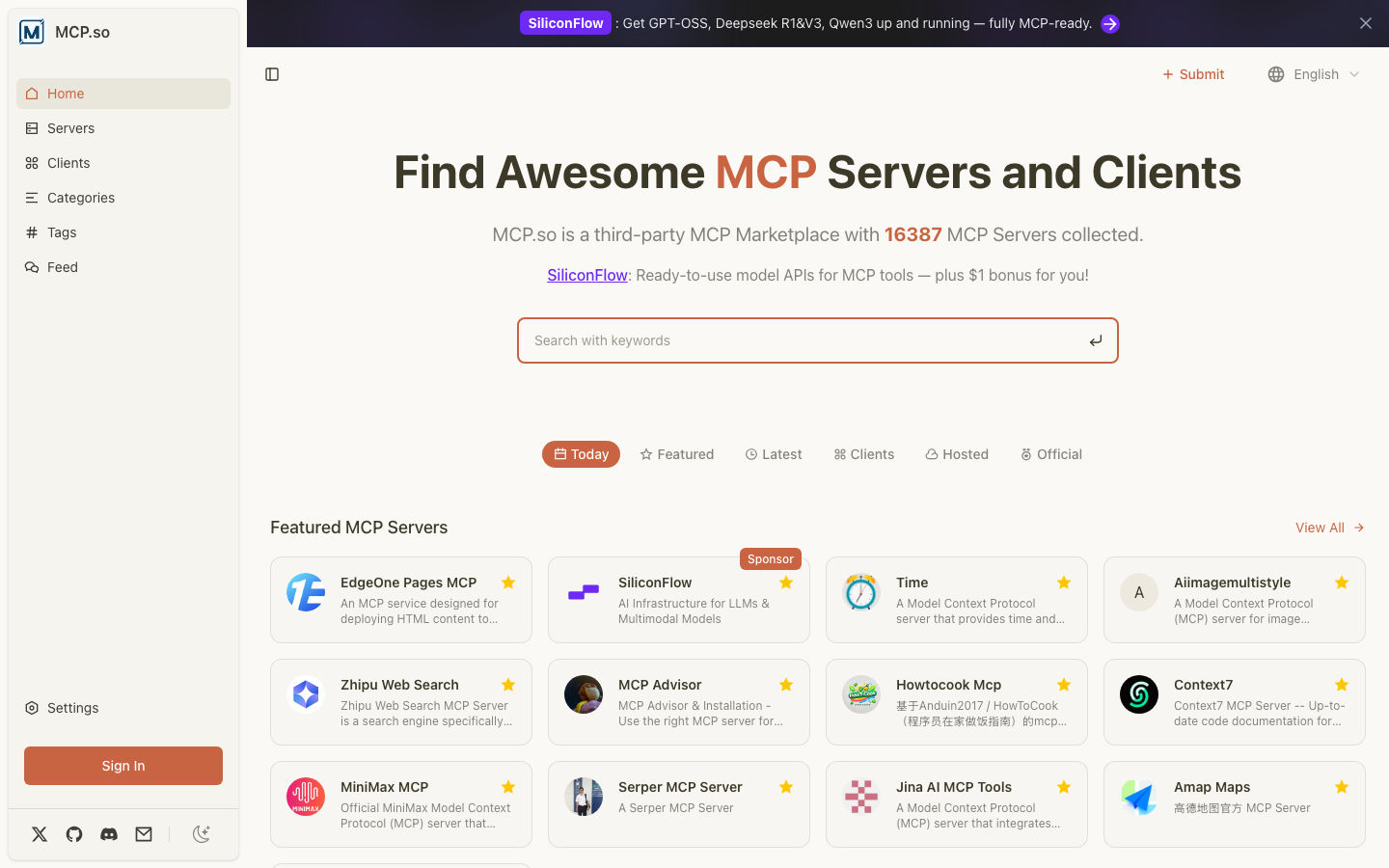 MCP.so: AI Tool Marketplace