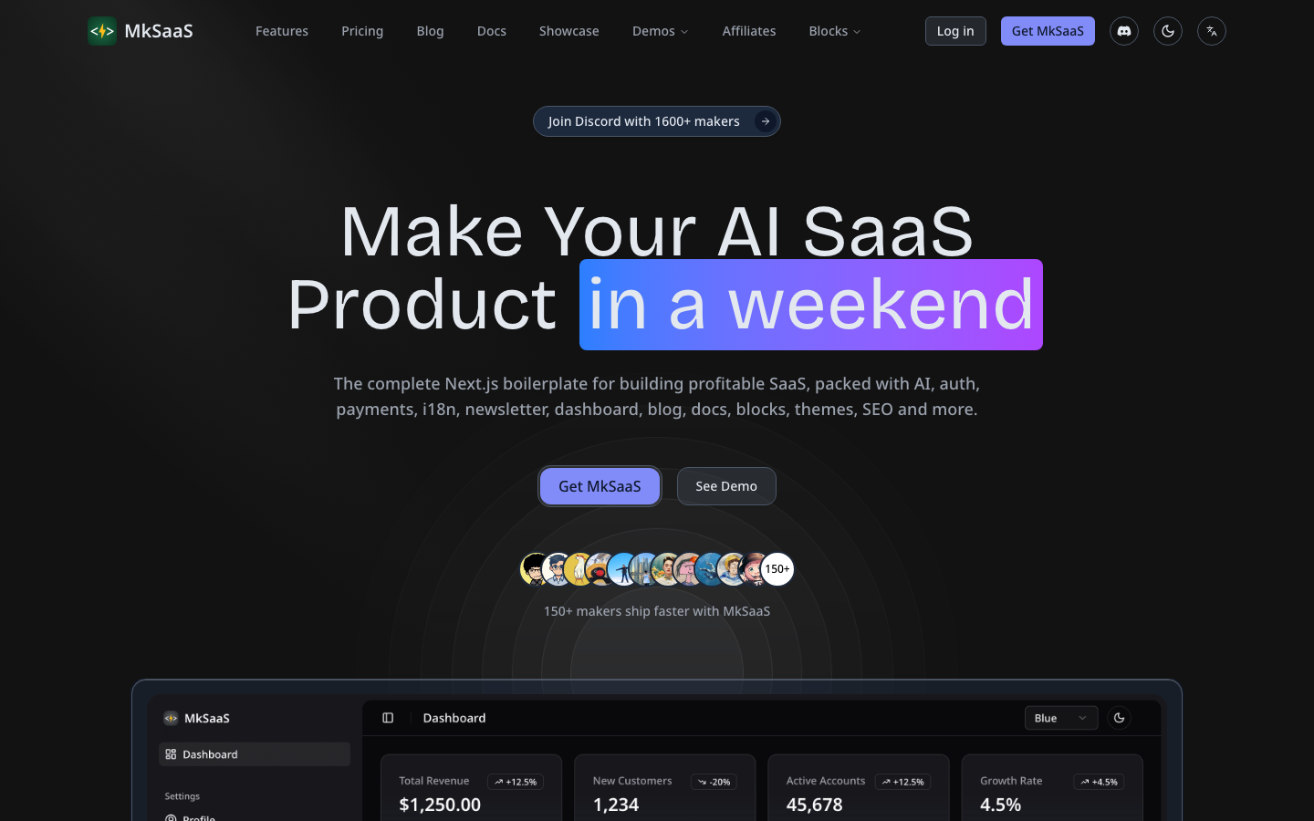 MkSaaS：周末搞定AI SaaS