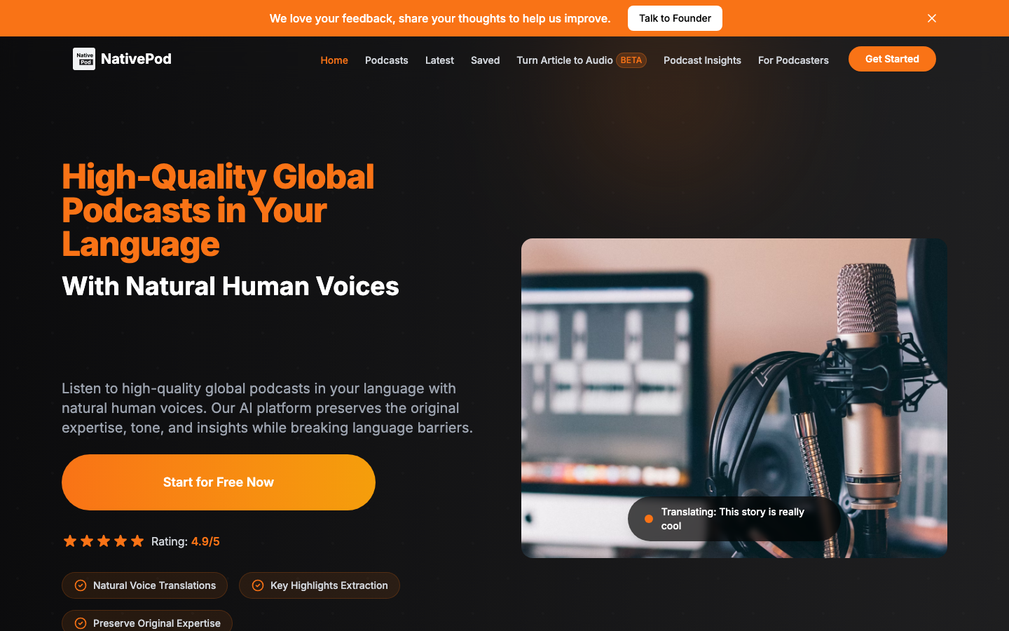 NativePod: Human-Voice Translated Podcasts