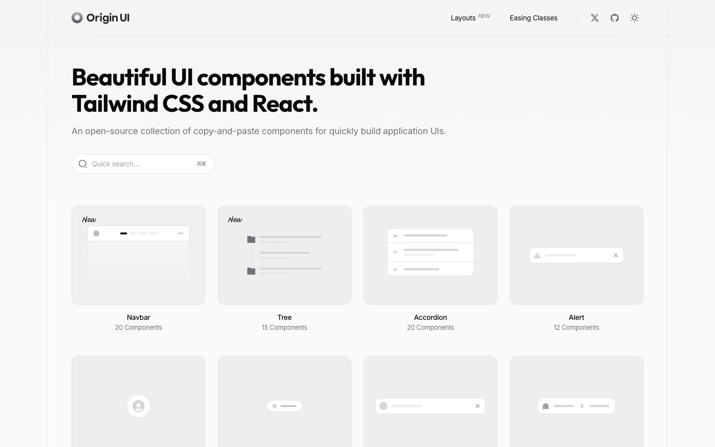 Origin UI: Copy-Paste Components