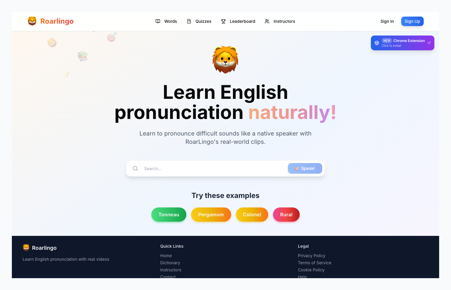 RoarLingo：真实视频学发音