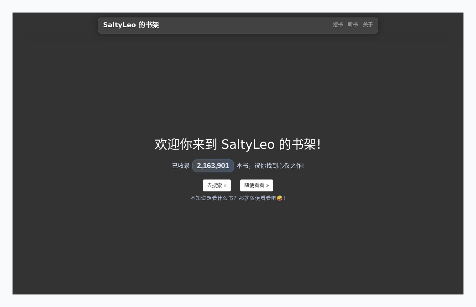 SaltyLeo书架：海量电子书资源库