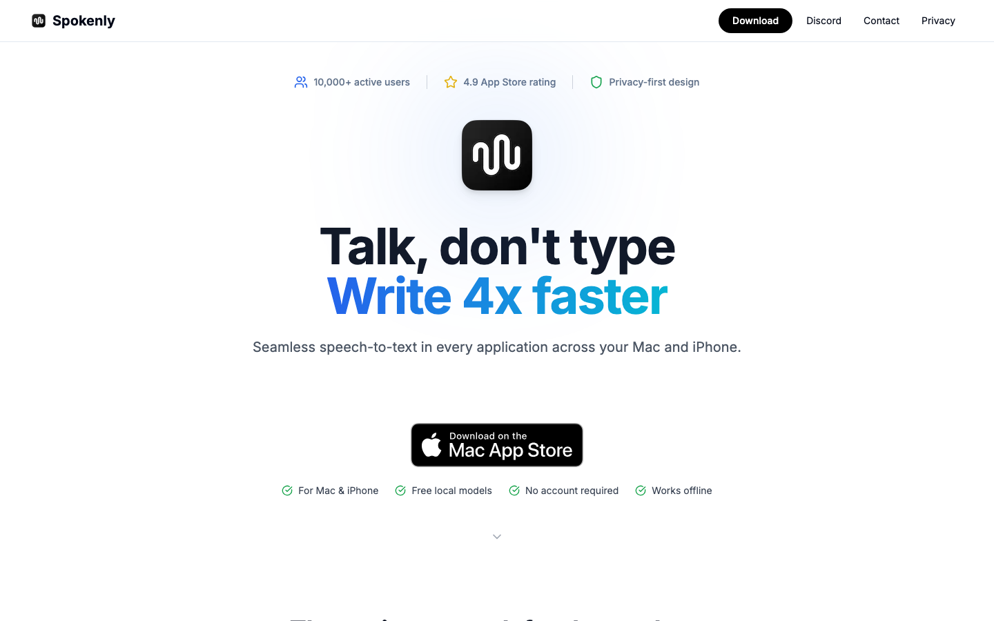 Spokenly: Offline Dictation Master