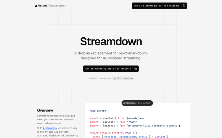 Streamdown: AI流式Markdown渲染