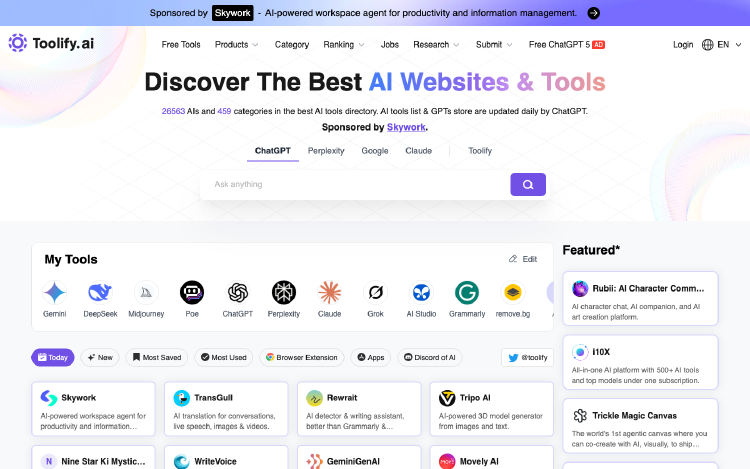 Toolify: AI工具导航大全