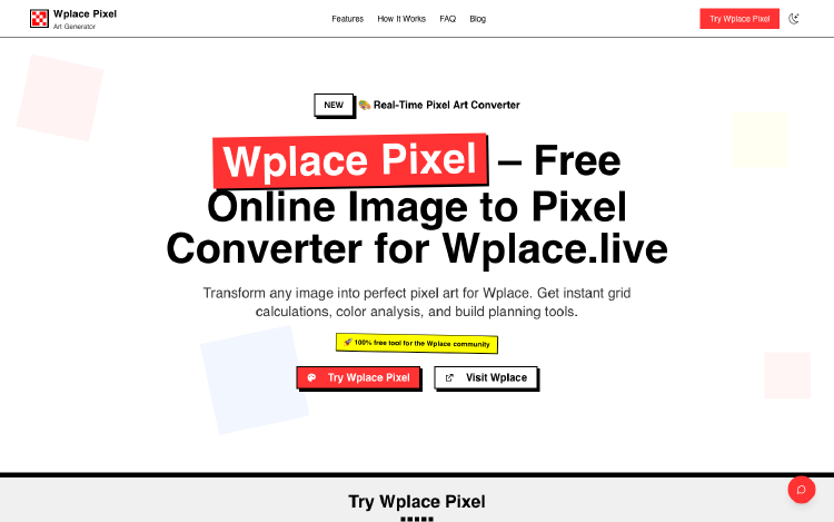 WPlace Pixel: 像素画一键生成器