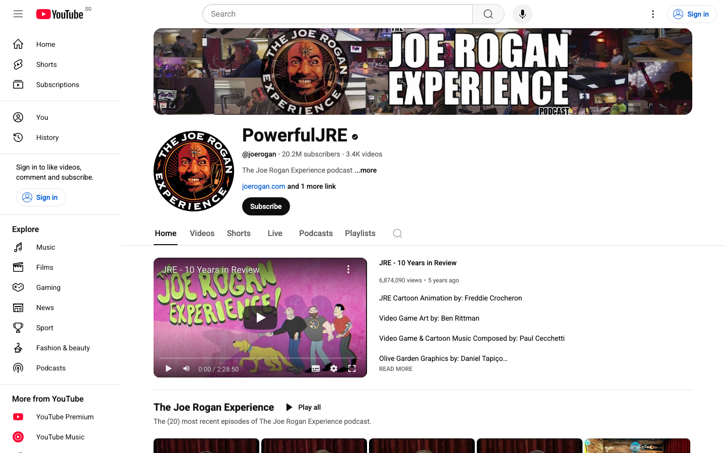 JRE: Unfiltered Conversations Hub