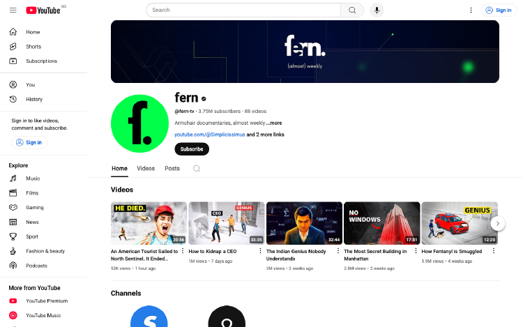 fern：沙发纪录片频道